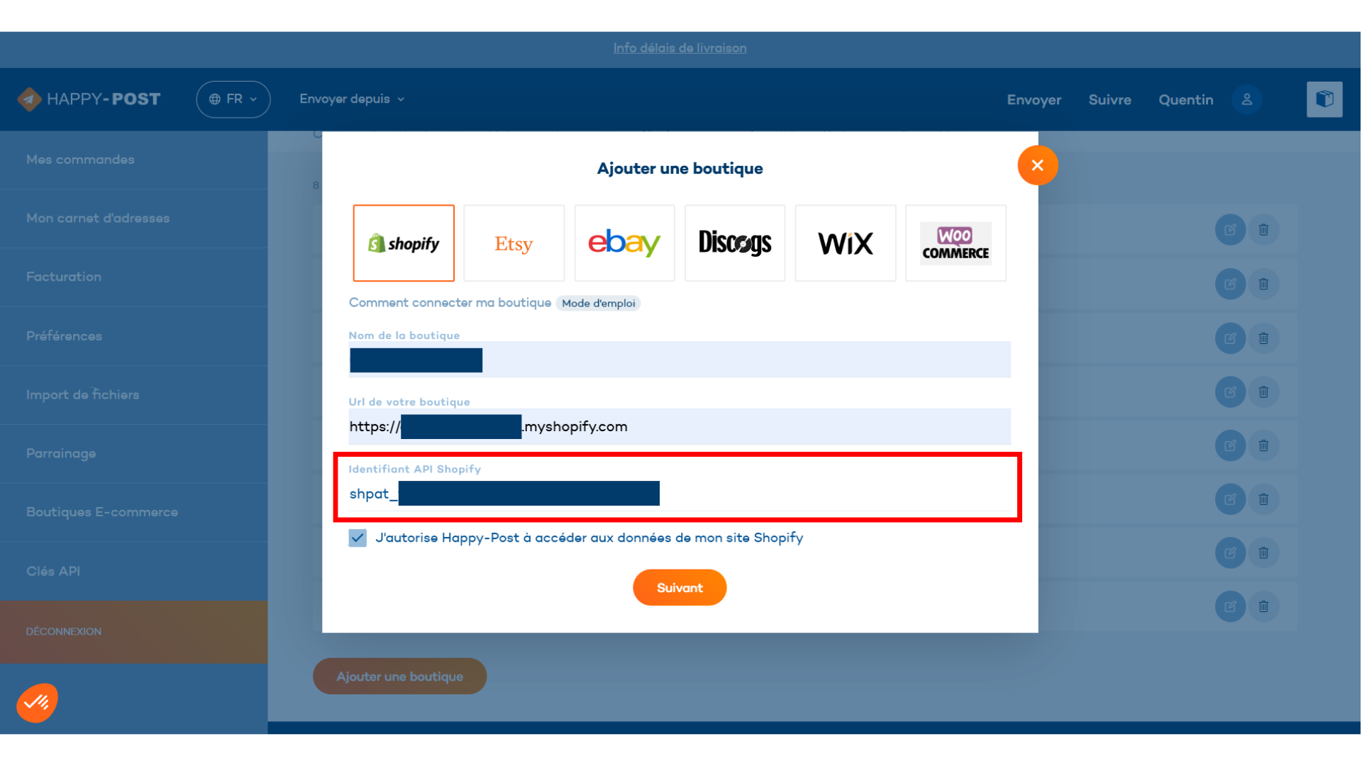 16- Access Token a coller sur Happy-Post.png